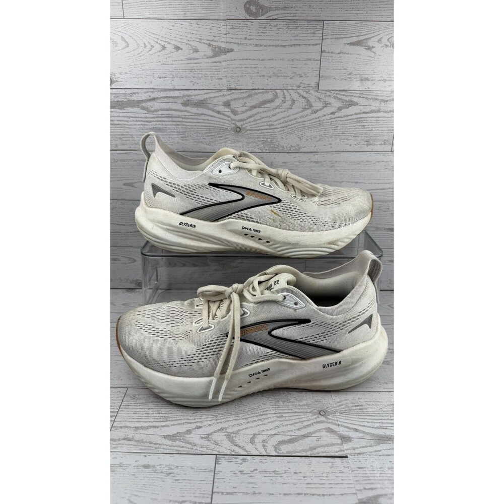 Brooks Glycerin 22 1204341B135 White 9B Womens Sneakers Mesh Running Shoes #449
